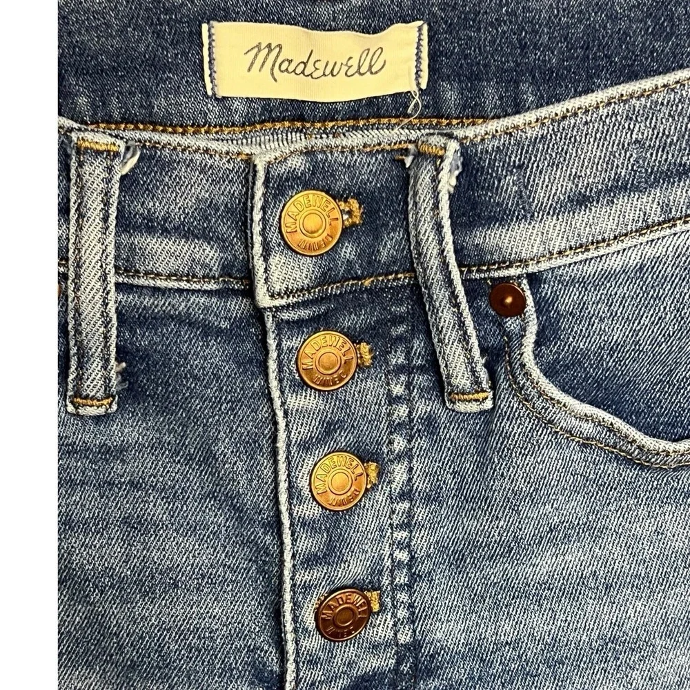 Madewell Jeans Woman 25P Cordova Wash 10" High Rise Skinny Button Fly Blue Denim - Picture 3 of 14